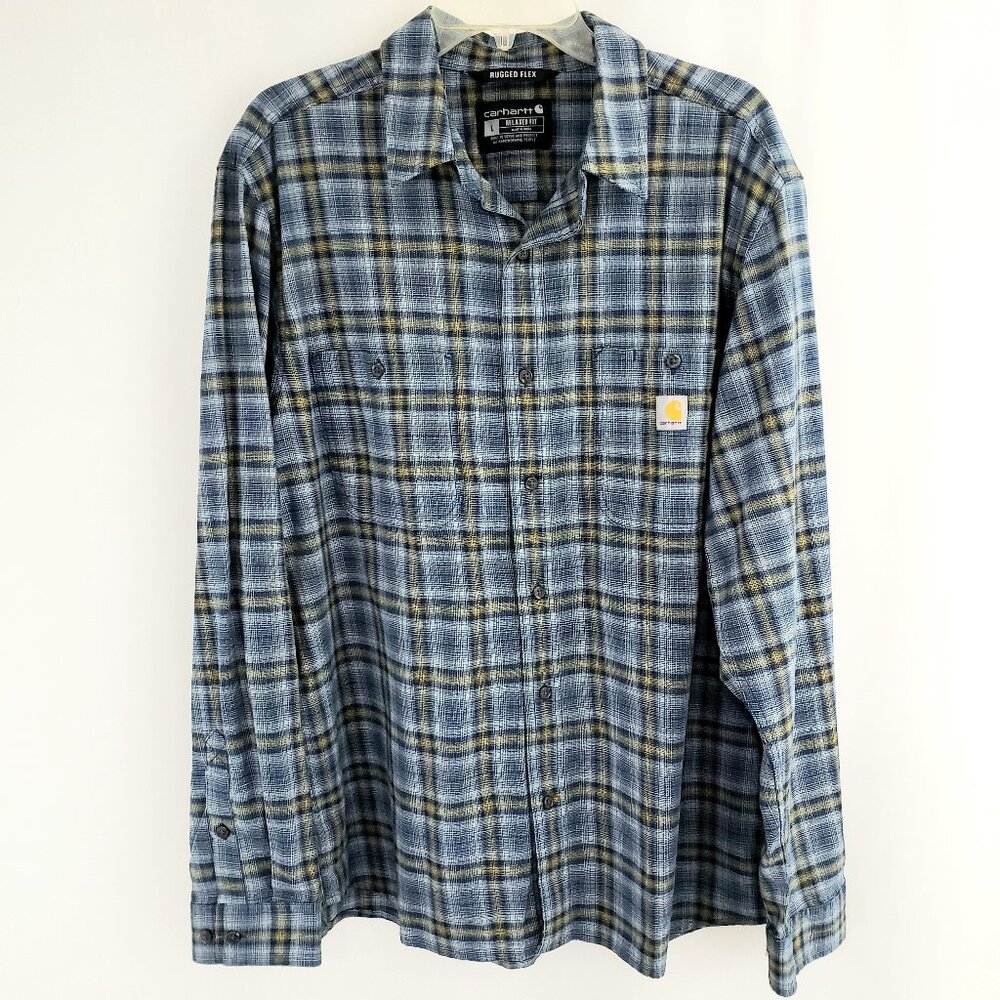 Carhartt Button-Front Rugged Flex Long Sleeve Shirt NWOT LARGE Relaxed FIt